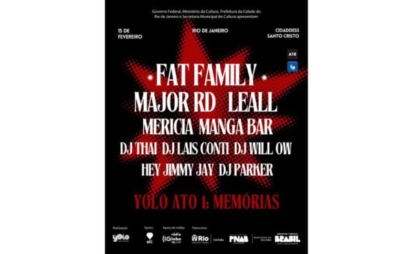 Festa YOLO LOVE PARTY recebe Fat Family, Major RD, Leall e Mericia neste sábado, no Rio de Janeiro
