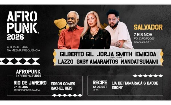 Com Gilberto Gil, Emicida, Jorja Smith, NandaTsunami e mais; AFROPUNK Brasil revela primeiros nomes do line-up 2026 e anuncia expansão nacional